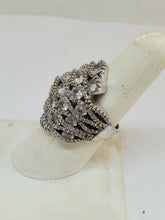 Sterling Silver 925 CN FZN Large Filigree Statement Ring Size 7
