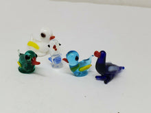 Vintage Set Of Hand Blown Tiny Ducks Glass Figurines