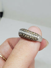 14k White Gold Levian 5 Row Chocolate And White Diamond Pavé Set Wedding Ring