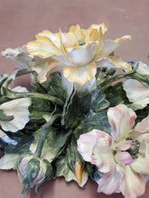 Vtg Capodimonte Visconti Mollica Colorful Pastel Flowers Centerpiece Sculpture