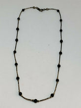 Vintage Jordan Sterling Silver Liquid Silver Black Onyx Beaded Necklace
