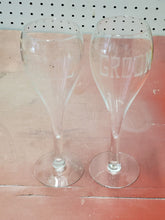 Pair Of Bride & Groom Engraved Wedding Wine Toasting Glasses