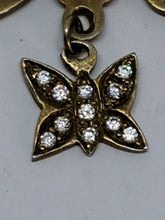 Vermeil Gold Plated Sterling "Marisa"Arabic Name Rhinestone Butterfly Charm RAMS