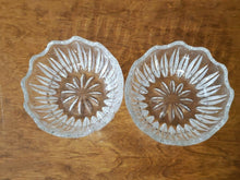 Vintage Pair Of Cut Crystal Starburst Scalloped Edge Candy Dishes