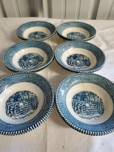 Vintage Set of 12 Currier & Ives "The Old Farm Gate" By Royal Soup Bowls