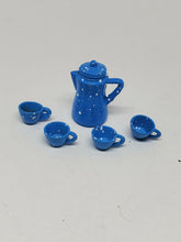 Vintage Dollhouse Miniature Blue Enamelware Camping Kitchen Tea/Coffee Set