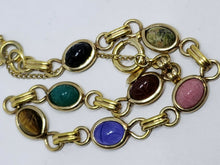 Vintage Scarab Bracelet AMCO 1/20 14k Gold Filled Jasper Chalcedony Onyx Tiger's
