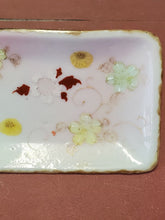Antique Porcelain Pink Mint Dish Hand Painted Flowers