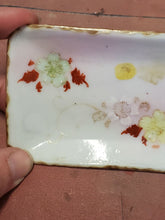 Antique Porcelain Pink Mint Dish Hand Painted Flowers