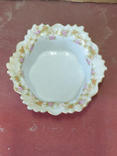 Antique Haviland(?) White Porcelain Hand Painted Pink Roses Scalloped Gold Edge