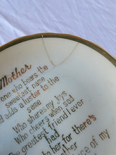 Vtg Brinn's Porcelain Gold Plated "Mother" Mini Collector's Plate Made In Japan