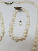 Silver Tone Genuine White Freshwater Cultured Potato Pearl Jewelry Lot