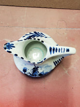 Vintage DP Delft Holland Blue & White Windmill Fern Leaf Porcelain Creamer