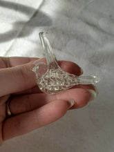 Vintage Hand Blown Hand Spun Clear Glass Bird Figurine