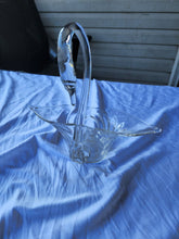 Vintage Handmade Hand Blown Clear Glass Swan Bowl, Planter, Mulipurpose Dish 10"