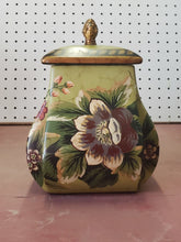 Vintage Toyo By Raymond Waites Decorative Green Hand Painted Flower Jar