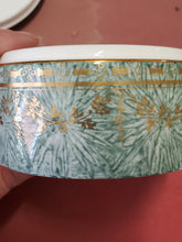 Vintage Royal Worcester Fine Bone China Green Painted Porcelain Trinket Box Gold