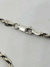 Vintage Sterling Silver Thick Rope Chain Bracelet 7"