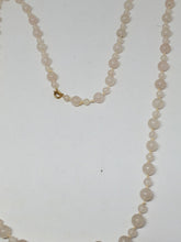 14k Yellow Gold Pink Jade Round Bead Knotted Necklace 27.5"