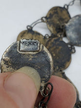 Vintage Mexican Sterling Silver Amethyst Cabochon Flower Belt*Needs Repair*