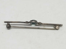 Antique Edwardian Era 835 Silver Faux Blue Topaz Bar Pin