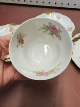 Antique C. Ahrenfeldt Limoges France Depose Porcelain Soup Cup And 3 Saucers