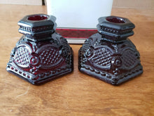 Vintage Avon 1876 Cape Cod Collection Ruby Red Candle Holders