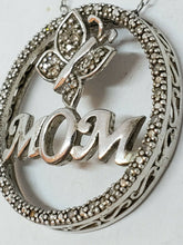 Sterling Silver Diamond "MOM" Butterfly Circle Necklace