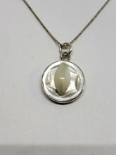 Vintage SIGNED Mexican 950 Silver Carved Mother of Pearl Necklace