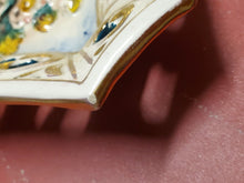 Vintage Capodimonte Italy Hand Painted M & R Pierced Filigree Nude Scene Bowl