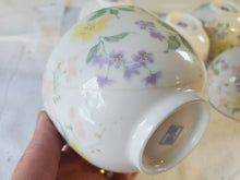 Vintage 5 Piece Chinese Hand Painted Pastel Flowers Tea Cups