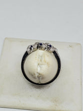 Sterling Silver 7 Stone Tanzanite And Diamond Twist Wrap Accent Ring Size 8