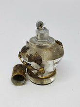 Antique Glass Bottle Table Lighter With Brass Leaf Accents Needs Flint