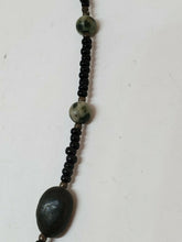 Sterling Silver Emerald And Jade Beaded Seed Bead Necklace