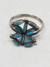 Vintage Navajo Sterling Silver Petit Point Ring Size 4 1/2