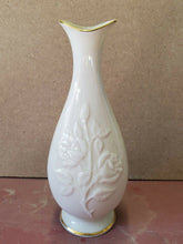 Vintage Lenox Ivory Raised Embossed Roses Gold Trim Bud Vase