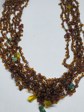 Lot Of 3 Beaded Costume Jewelry Necklaces Gemstone Chip Seed Bead Rhinestone