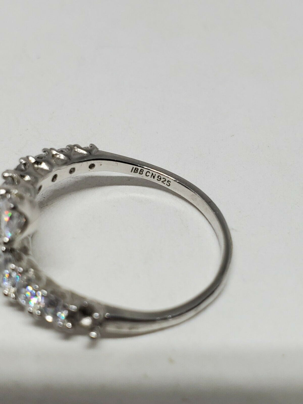 Sterling Silver IBB Clear Cubic Zirconia Bypass Ring Size 8.5 Fire And Stone Jewelry