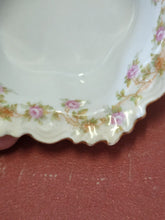 Antique Haviland(?) White Porcelain Hand Painted Pink Roses Scalloped Gold Edge