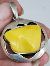Sterling Silver Handmade Yellow Jasper Abstract Modernist Pendant