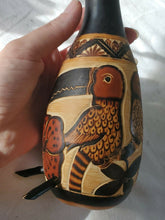 Vintage Hand Carved Wooden Andean Gourd Bird Art Figure Toucan Design