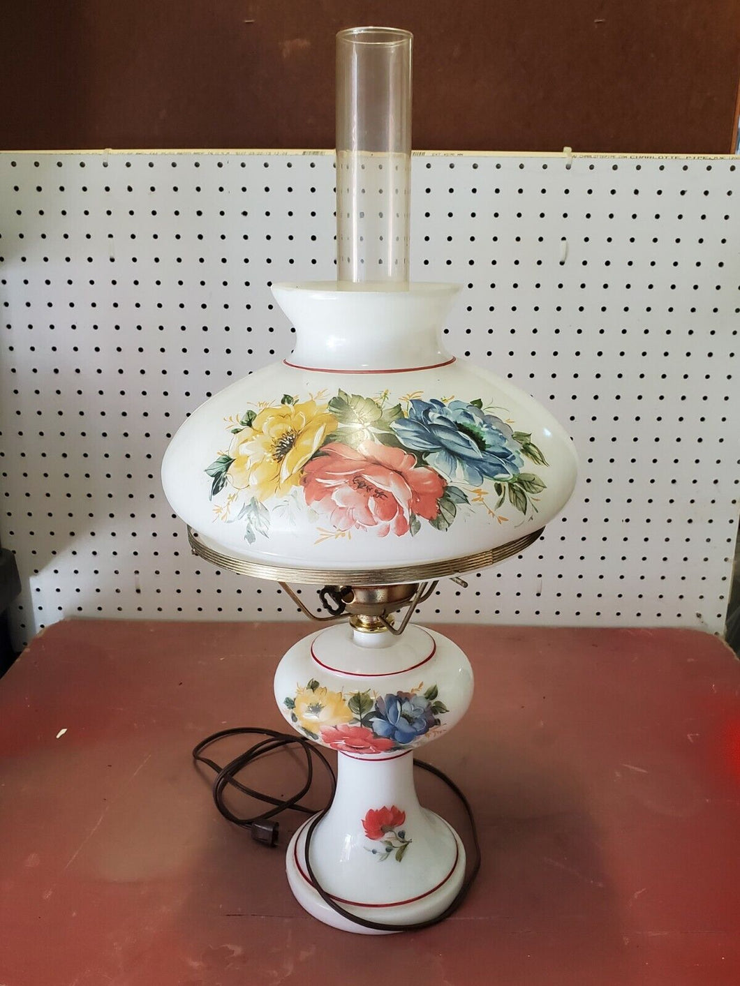 Vintage Gone With The Wind Hurricane Lamp