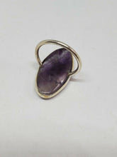 Sterling Silver Handmade Fluorite Cabochon Open Back Ring Size 5.5