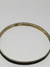 Vintage Sterling Silver S Swirl Twist Wire Edge Bangle Bracelet