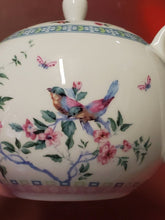 Vintage The English Table Colorful Birds, Butterflies And Flowers White...