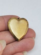 Vintage Sterling Silver Gold Wash Etched Floral Heart Locket Broken Bail