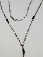 Sterling Silver Handmade Purple Amethyst Black Onyx Dangle Necklace 18"