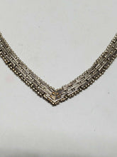 Vintage Sterling Silver IBB 925 Italy Chevron Riccio Chain Angled Necklace