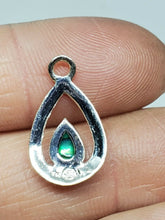 Sterling Silver Abalone Open Teardrop Charm/Pendant Stamped SU