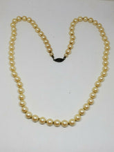 Vintage Sterling Silver Faux Pearl Single Strand Necklace 24"